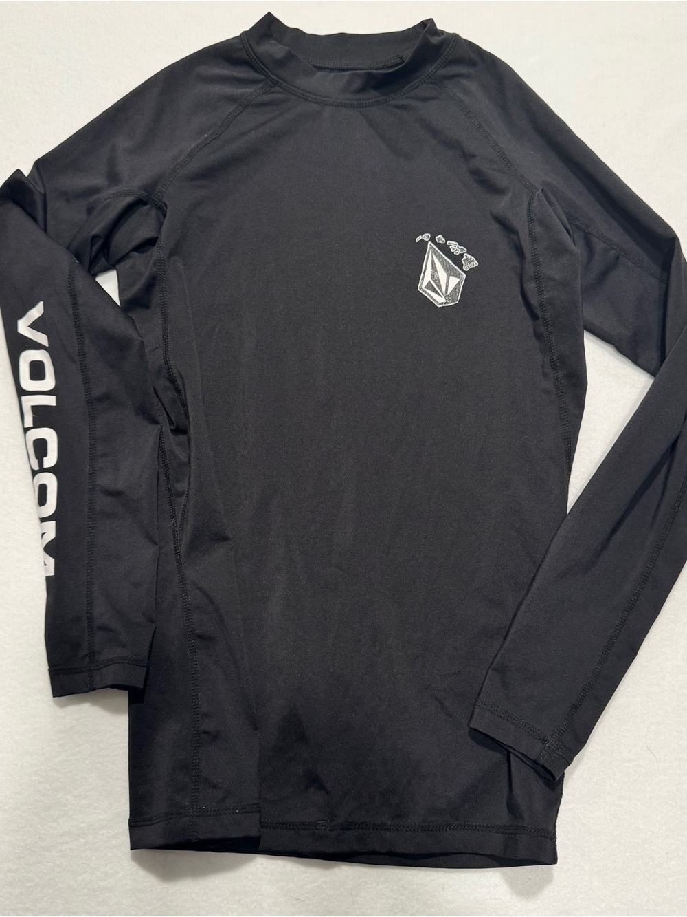 Volcom Boy's Lido Long Sleeve Rash Guard - Black - Size Small